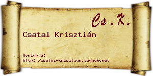Csatai Krisztián névjegykártya
